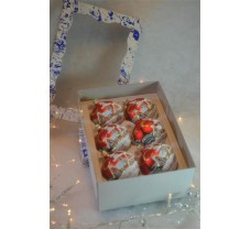 Kerstballen 6x6 cm rood